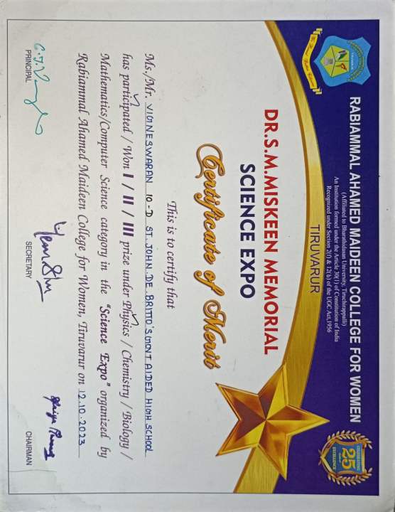 Delta Level Competition Participation Certificate in Physics